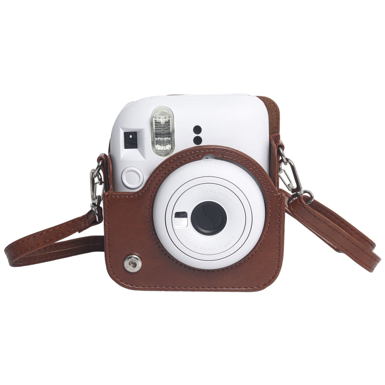 For FUJIFILM Instax mini 12 Leather Case Full Body Camera Bag with Shoulder Strap (Brown) by buy2fix