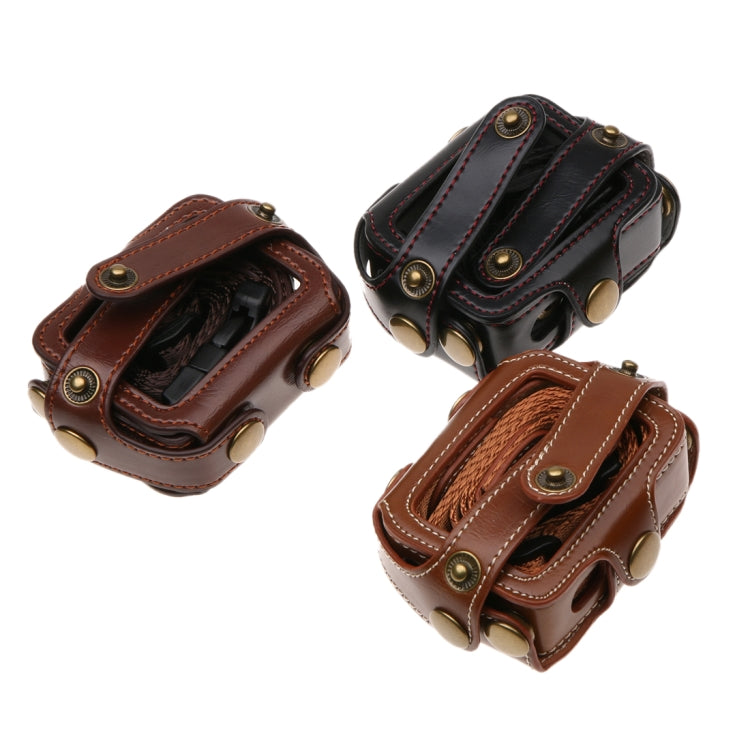 For GoPro HERO7 Black /6 /5  PU Leather Housing Case with Neck Strap & Buttons(Brown) - DJI & GoPro Accessories by buy2fix | Online Shopping UK | buy2fix