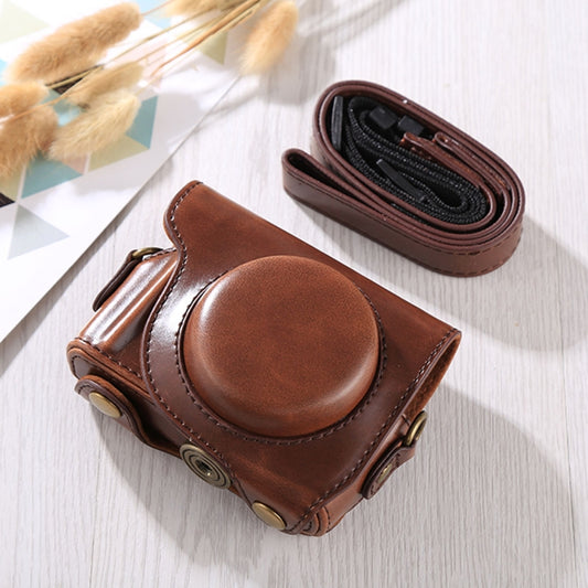 Full Body Camera PU Leather Case Bag with Strap for Canon G9X / G9X II (Coffee) by buy2fix