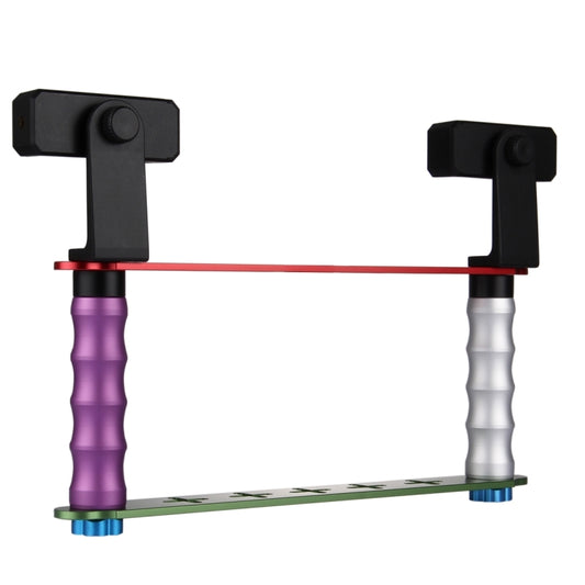 Smartphone Live Broadcast Bracket Dual Hand-held Selfie Mount Kits with 2x Phone Clips, For iPhone, Galaxy, Huawei, Xiaomi, HTC, Sony, Google and other Smartphones by buy2fix