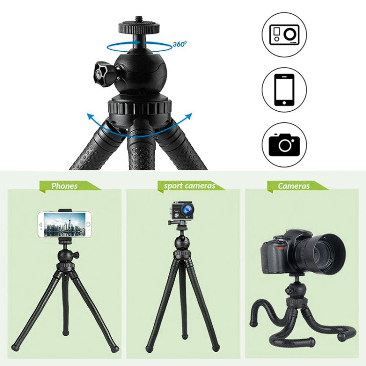 W1 Mini Octopus Flexible Tripod Holder with Ball Head for SLR Cameras, GoPro, Phones (Black) - Portable Mini Tripod by buy2fix | Online Shopping UK | buy2fix