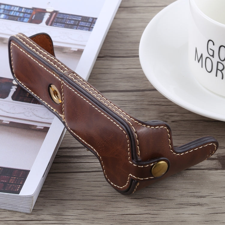 1/4 inch Thread PU Leather Camera Half Case Base for Canon EOS M5(Coffee) by buy2fix