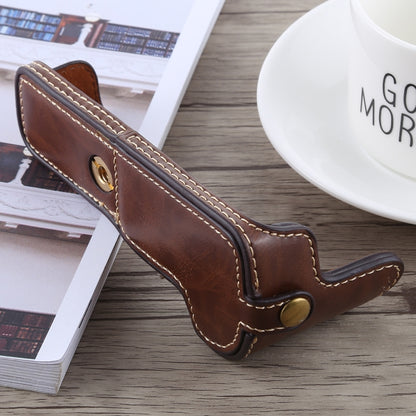 1/4 inch Thread PU Leather Camera Half Case Base for Canon EOS M5(Coffee) by buy2fix