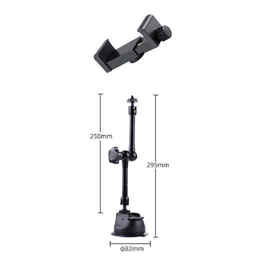 Single Suction Cup Articulating Friction Magic Arm Phone Clamp Mount (Black) by buy2fix