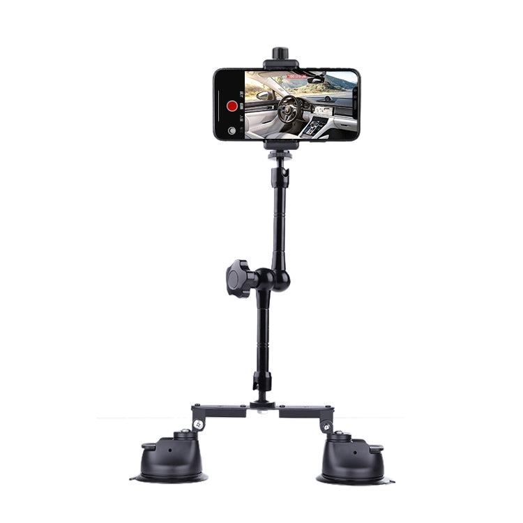 Dual-leg Suction Cup Articulating Friction Magic Arm Phone Clamp Mount (Black) - DJI & GoPro Accessories by buy2fix | Online Shopping UK | buy2fix