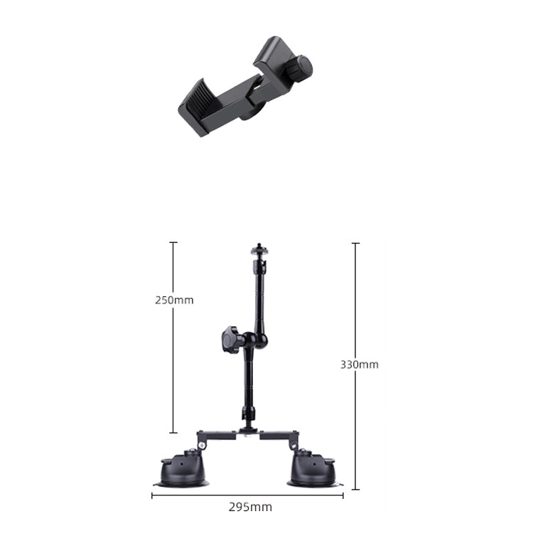 Dual-leg Suction Cup Articulating Friction Magic Arm Phone Clamp Mount (Black) - DJI & GoPro Accessories by buy2fix | Online Shopping UK | buy2fix