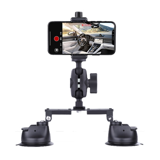 Dual-leg Suction Cup Connecting Rod Arm Phone Clamp Mount(Black) - DJI & GoPro Accessories by buy2fix | Online Shopping UK | buy2fix