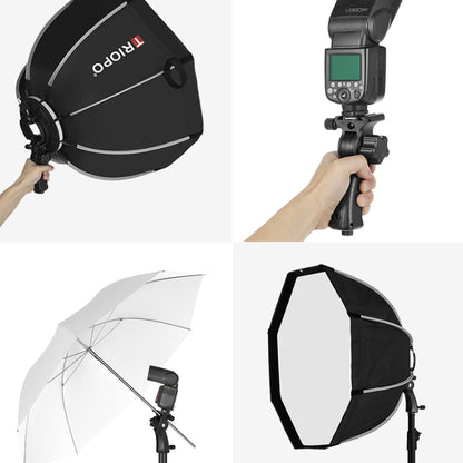 TRIOPO KS55 55cm Speedlite Flash Octagon Parabolic Softbox Diffuser with Bracket Mount Handle - Camera Accessories by TRIOPO | Online Shopping UK | buy2fix