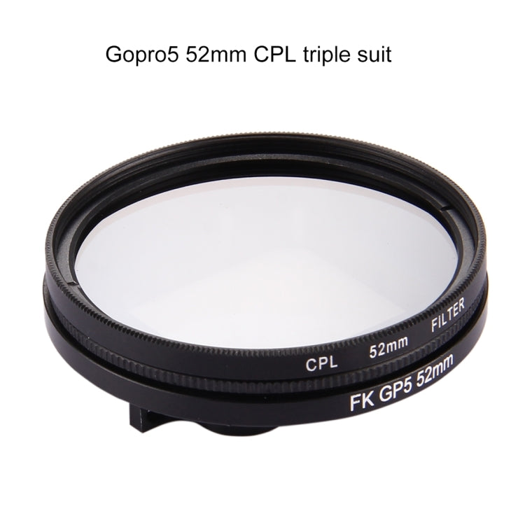 52mm 3 in 1 Round Circle CPL Lens Filter with Cap for GoPro HERO7 Black/6 /5 - DJI & GoPro Accessories by buy2fix | Online Shopping UK | buy2fix