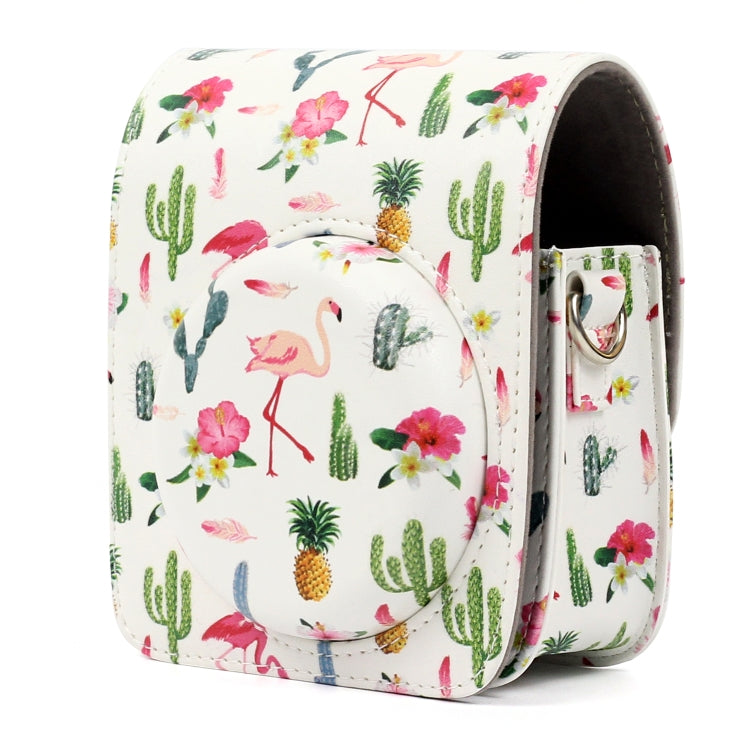 Flamingo Cactus Pattern PU Leather Protective Camera Case Bag For FUJIFILM Instax Mini90 Camera - Camera Accessories by buy2fix | Online Shopping UK | buy2fix