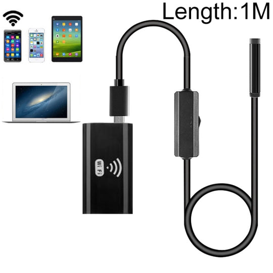F99 HD Mobile Phone Endoscope, 8mm Waterproof Pipe Endoscope, Wifi Version, Flexible Cord, Length: 1m (Black)