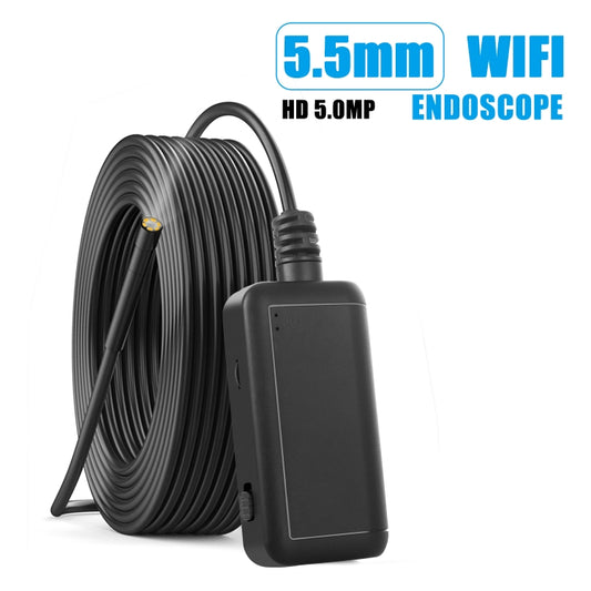 F220 5.5mm HD 5.0MP WIFI Endoscope Inspection Camera with 6 LEDs, Length: 10m by buy2fix