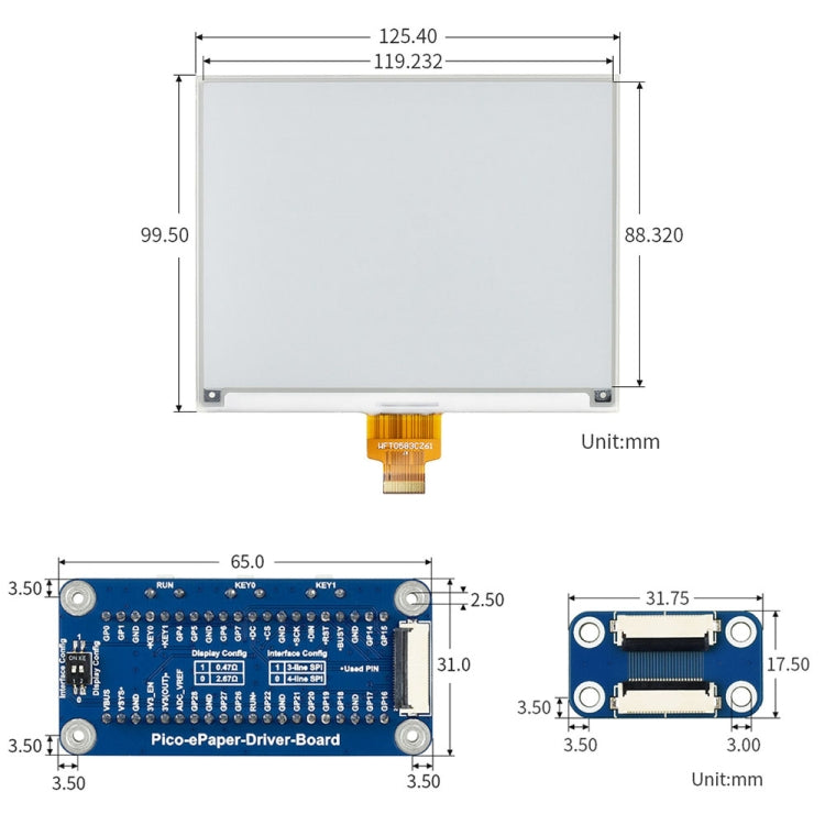 Waveshare 5.83 inch 648x480 Pixel Black White E-Paper E-Ink Display Module for Raspberry Pi Pico, SPI Interface - Modules Expansions Accessories by WAVESHARE | Online Shopping UK | buy2fix