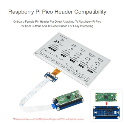 Waveshare 7.5 inch 800x480 pixel Black White E-Paper E-Ink Display Module for Raspberry Pi Pico, SPI Interface - Modules Expansions Accessories by WAVESHARE | Online Shopping UK | buy2fix