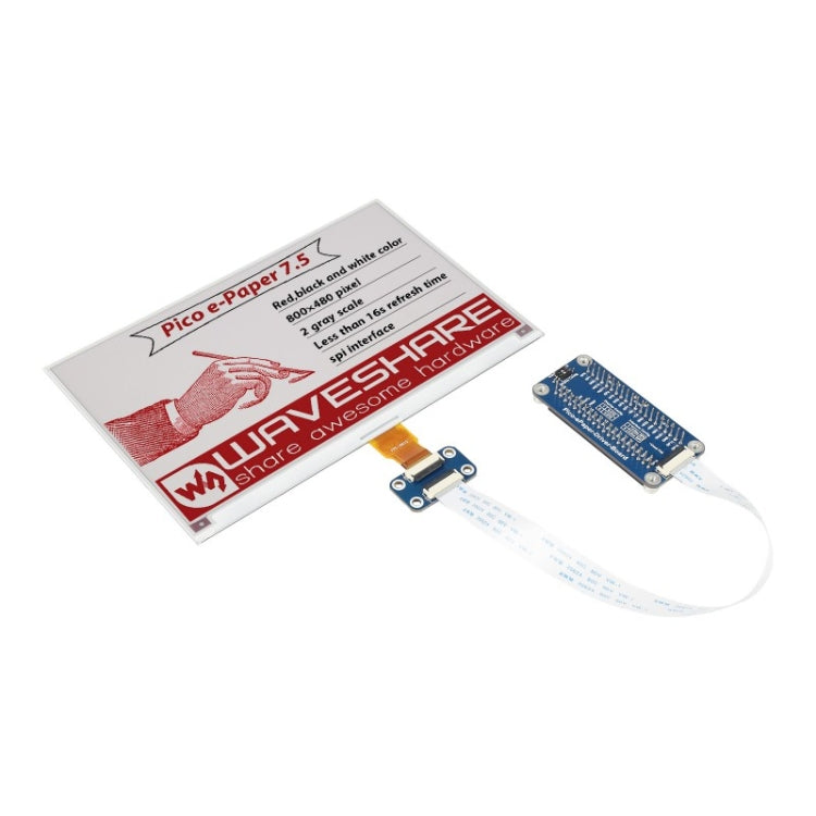 Waveshare 7.5 inch 800x480 Pixel Red Black White E-Paper E-Ink Display Module (B) for Raspberry Pi Pico, SPI Interface - Modules Expansions Accessories by WAVESHARE | Online Shopping UK | buy2fix