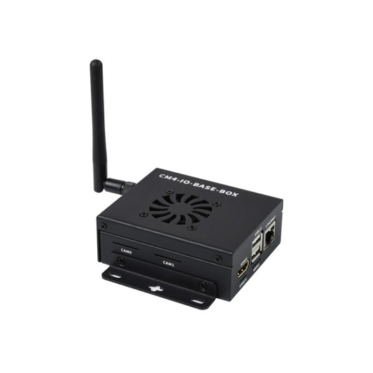 Waveshare Mini IO Board Full Ver Mini-Computer Base Box with Metal Case & Cooling Fan for Raspberry Pi CM4(US Plug) by WAVESHARE