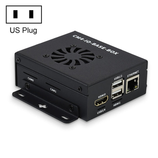 Waveshare Mini IO Board Lite Ver Mini-Computer-Basisbox mit Metallgehäuse und Lüfter für Raspberry Pi CM4 (US-Stecker)