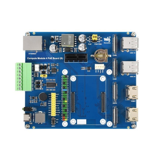 Waveshare Compute Module IO Board with PoE Feature (Type B) for Raspberry Pi all Variants of CM4 by WAVESHARE