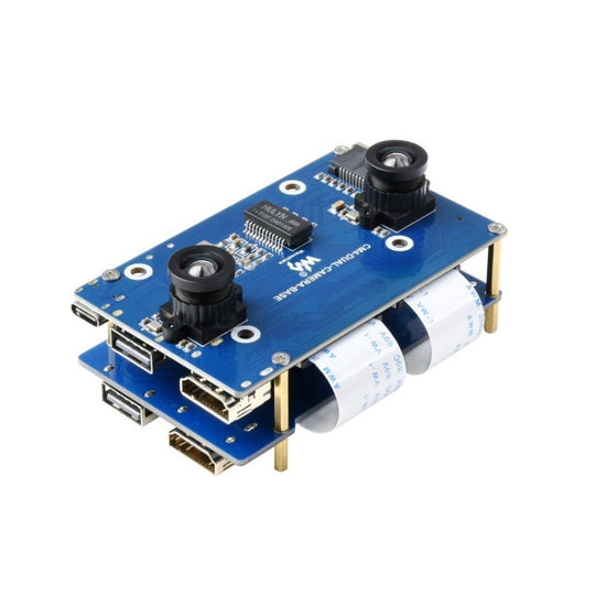 Carte de base de caméra binoculaire Waveshare avec extenseur d'interface pour module de calcul Raspberry Pi 4