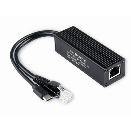 Répartiteur PoE Gigabit avec boîtier métallique Waveshare, sortie 5 V 2,5 A Type-C