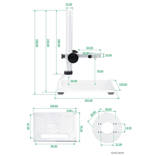 Waveshare 4.3 inch Screen Raspberry Pi Microscope Kit 12MP Camera Module with Bracket, US Plug by WAVESHARE