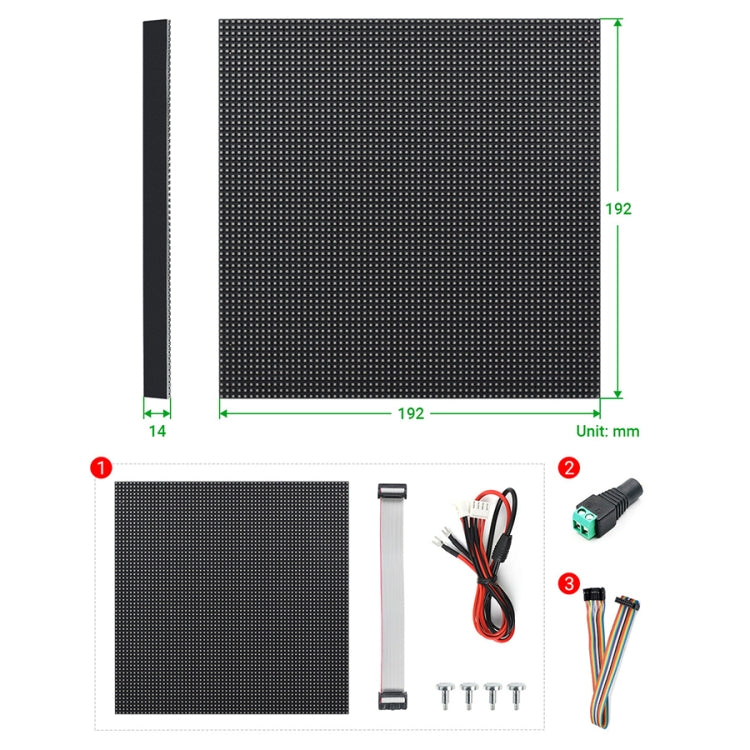 Waveshare RGB Full-Color LED Matrix Panel, 3mm Pitch, 64 x 64 Pixels, Adjustable Brightness - Consumer Electronics by WAVESHARE | Online Shopping UK | buy2fix