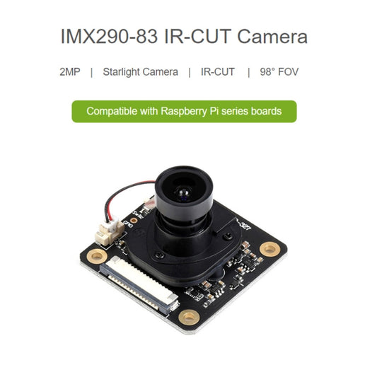 Waveshare IMX290-83 IR-CUT Camera Module, Starlight Camera Sensor, Fixed-Focus, 2MP by WAVESHARE
