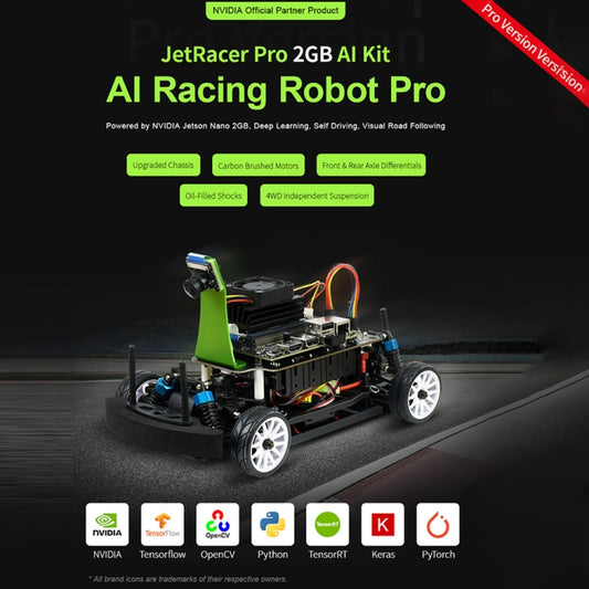 Waveshare JetRacer Pro 2GB AI Kit, High Speed AI Racing Robot Powered by Jetson Nano 2GB, Pro Version, EU Plug by WAVESHARE