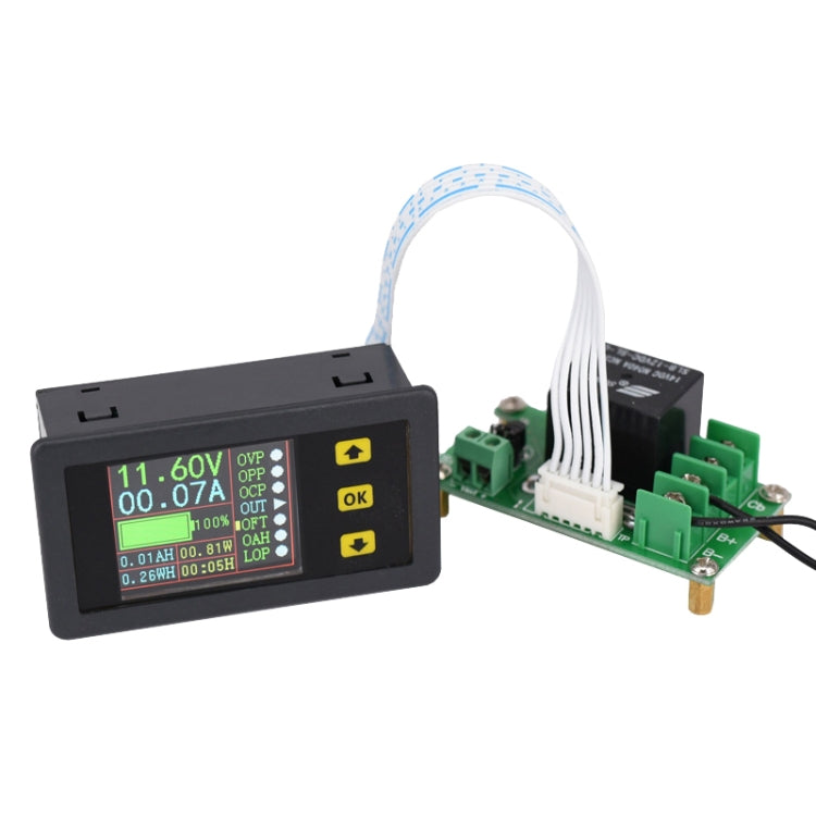 90V 20A Color Dual-Display Voltage Current Meter Charge Discharge Measurement Counter with Relay - Consumer Electronics by buy2fix | Online Shopping UK | buy2fix