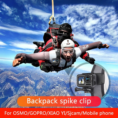 RUIGPRO 360 Degree Rotation Backpack Rec-Mounts Clip Clamp Mount + Phone Clamp for GoPro, Insta360, DJI and Other Action Cameras(Black) - Mount & Holder by RUIGPRO | Online Shopping UK | buy2fix