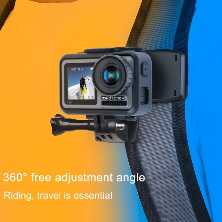 RUIGPRO 360 Degree Rotation Backpack Rec-Mounts Clip Clamp Mount + Phone Clamp for GoPro, Insta360, DJI and Other Action Cameras(Black) - Mount & Holder by RUIGPRO | Online Shopping UK | buy2fix