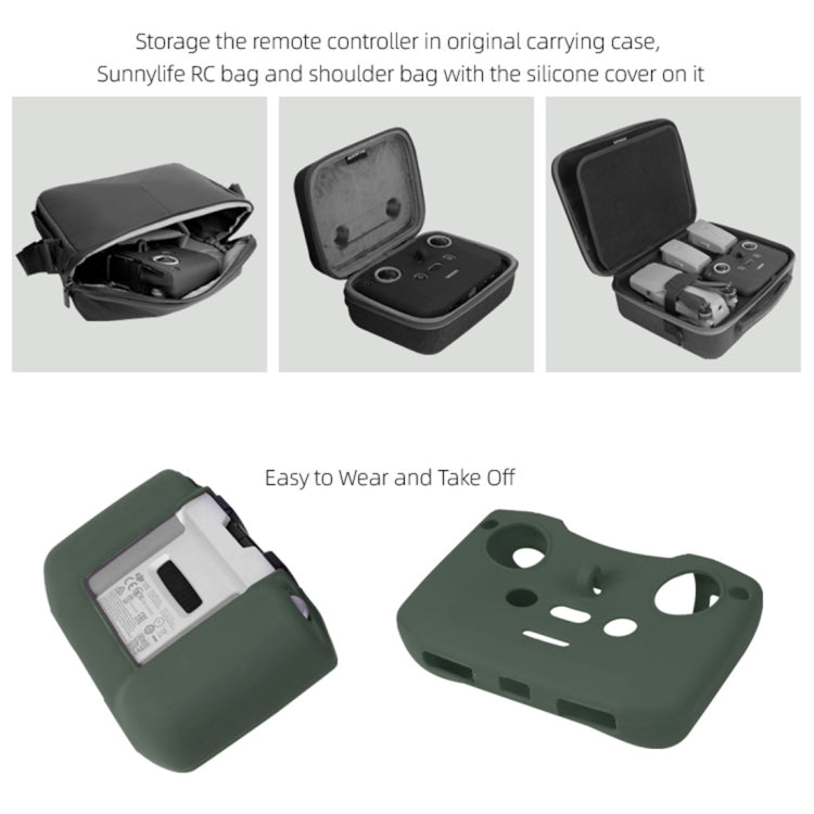 Sunnylife AIR2-Q9290 Remote Control Silicone Protective Case with lanyard for DJI Mavic Air 2 (Army Green) - DJI & GoPro Accessories by Sunnylife | Online Shopping UK | buy2fix