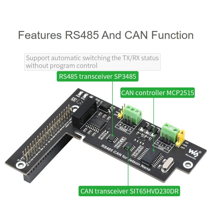 Waveshare RS485 CAN Expansion Board for Jetson Nano, Digital Isolation, Built-In Protection Circuit - Consumer Electronics by WAVESHARE | Online Shopping UK | buy2fix