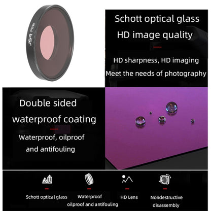 JSR Diving Red / Pink / Purple Color Lens Filter For DJI Osmo Action 3 / GoPro Hero11 Black / HERO10 Black / HERO9 Black - DJI & GoPro Accessories by JSR | Online Shopping UK | buy2fix