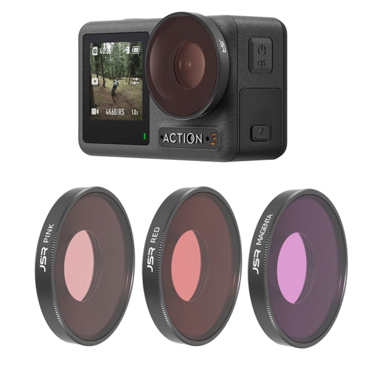 JSR Diving Red / Pink / Purple Color Lens Filter For DJI Osmo Action 3 by JSR