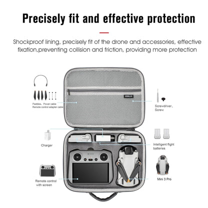 For DJI Mini 3 Pro / RC with Screen STARTRC Waterproof Shoulder Storage Bag Handbag(Grey) - DJI & GoPro Accessories by STARTRC | Online Shopping UK | buy2fix