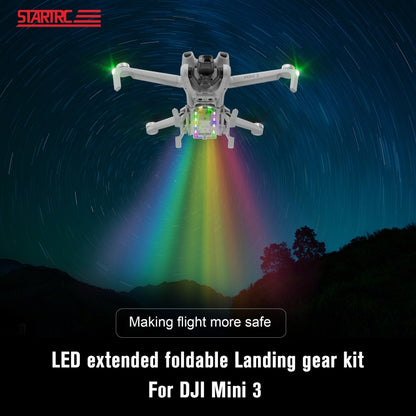 For DJI Mini 3 STARTRC LED Light Folding Anti-fall Heightened Landing Gear Training Rack (Grey) - DJI & GoPro Accessories by STARTRC | Online Shopping UK | buy2fix