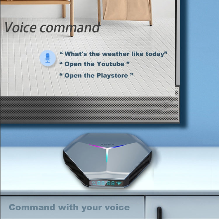 A95X F4 8K UHD Smart TV BOX Android 10.0 Media Player wtih Remote Control, Amlogic S905X4 Quad Core Cortex-A55 up to 2.0GHz, RAM: 4GB, ROM: 32GB, 2.4GHz/5GHz WiFi, Bluetooth, EU Plug(Metallic Blue) - Consumer Electronics by Beelink | Online Shopping UK | buy2fix