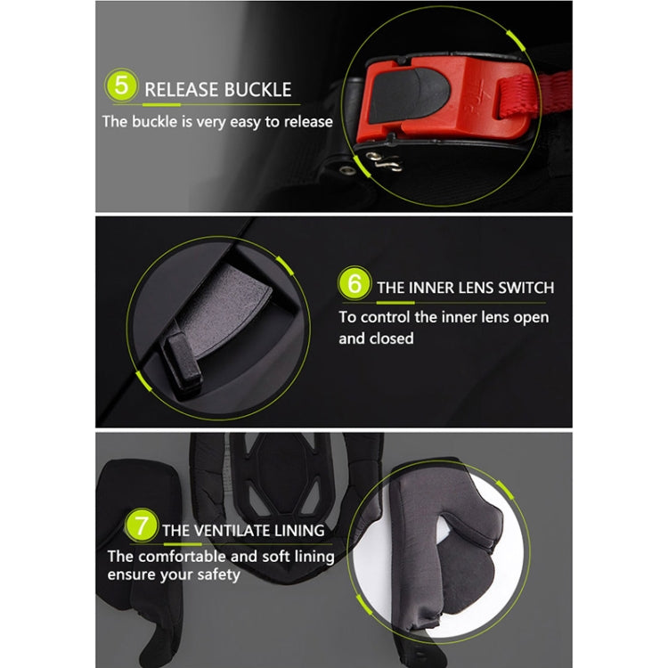 Soman 955 Skyeye Motorcycle Full / Open Face Bluetooth Helmet Headset Full Face, Supports Answer / Hang Up Calls(Black Red) -  by SOMAN | Online Shopping UK | buy2fix