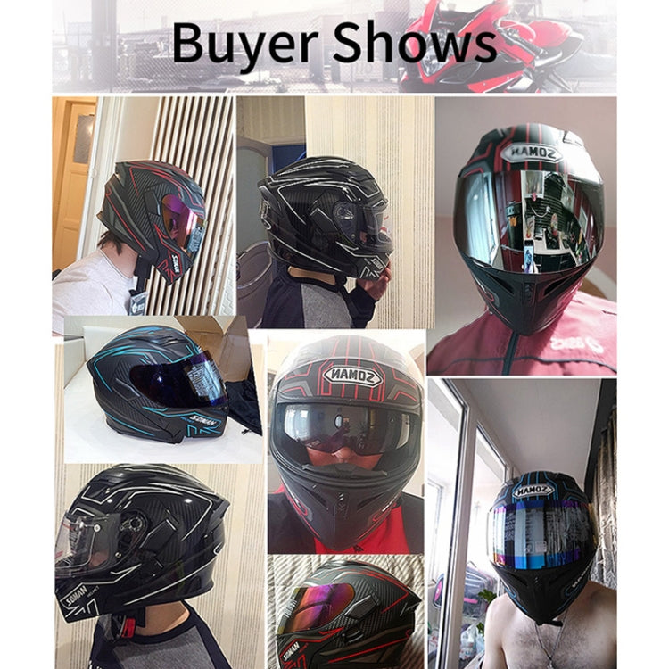 Soman 955 Skyeye Motorcycle Full / Open Face Bluetooth Helmet Headset Full Face, Supports Answer / Hang Up Calls(Black Blue) -  by SOMAN | Online Shopping UK | buy2fix