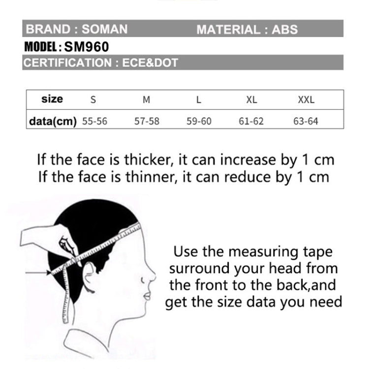 Soman SM-960 Motorcycle Electromobile Full Face Helmet Double Lens Protective Helmet(Blue with Blue Lens) -  by SOMAN | Online Shopping UK | buy2fix