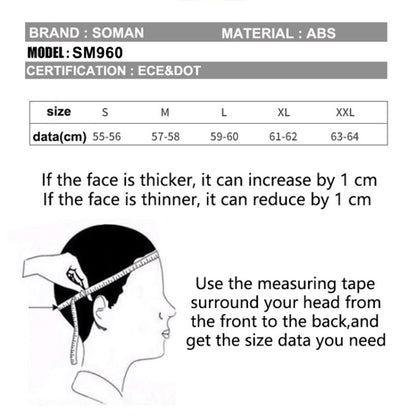 Soman SM-960 Motorcycle Electromobile Full Face Helmet Double Lens Protective Helmet(Red with Gold Lens) -  by SOMAN | Online Shopping UK | buy2fix