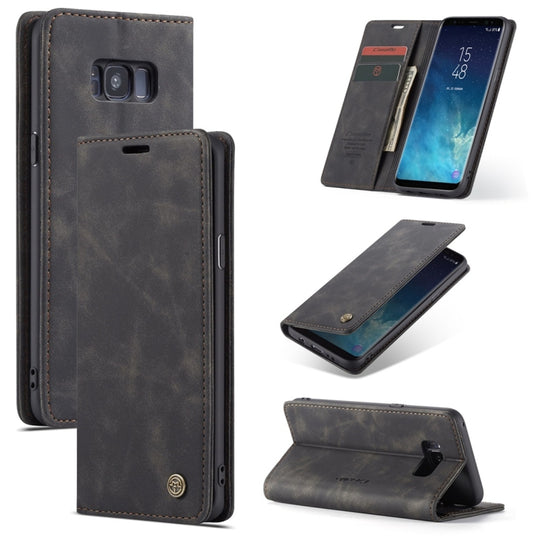 CaseMe-013 Multifunctional Retro Frosted Horizontal Flip Leather Case with Card Slot & Holder & Wallet for Galaxy S8 Plus(Black)