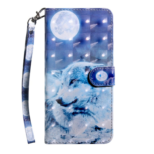 3D Coloured Drawing Pattern Horizontal Flip Leather Case with Holder & Card Slots & Wallet & Lanyard for LG K50 / Q60(Wolf Under The Moon) by buy2fix