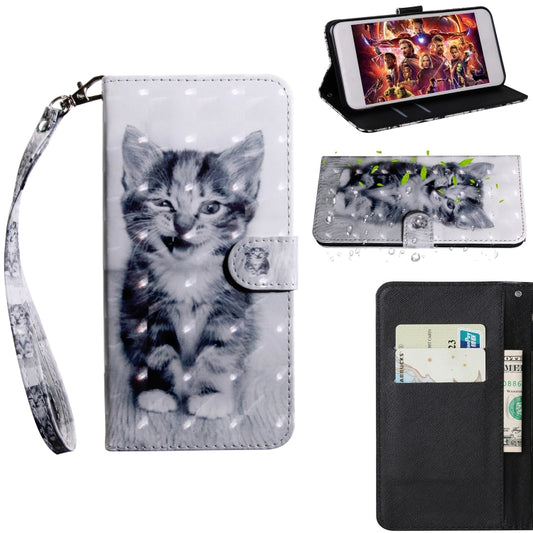 3D Painting Pattern Coloured Drawing Horizontal Flip TPU + PU Leather Case with Holder & Card Slots & Wallet For iPhone 7 / 8(Smile Cat) by buy2fix