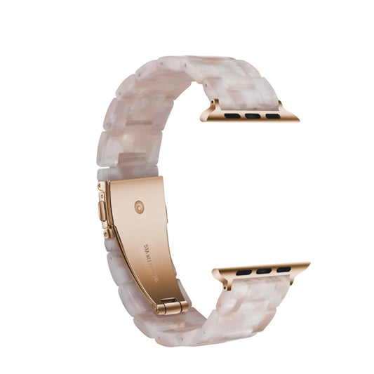 Simple Fashion Resin Watch Band for Apple Watch Series 5 & 4 44mm & Series 3 & 2 & 1 42mm(Pink Flower) by buy2fix