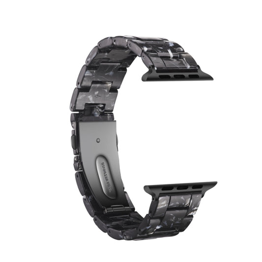 Simple Fashion Resin Watch Band for Apple Watch Series 5 & 4 44mm & Series 3 & 2 & 1 42mm(Black Flower) by buy2fix