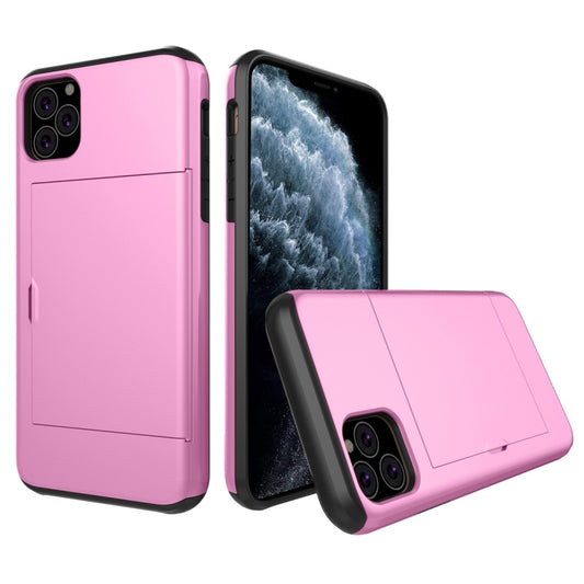 For iPhone 11 Pro Shockproof Rugged Armor Protective Case with Card Slot (Pink) by buy2fix