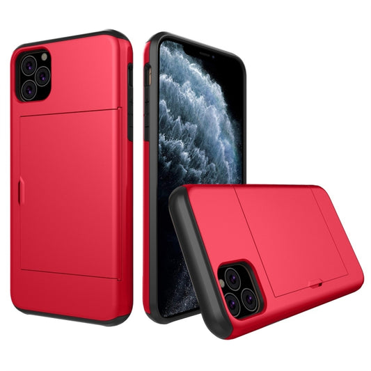 For iPhone 11 Pro Shockproof Rugged Armor Protective Case with Card Slot (Red) by buy2fix