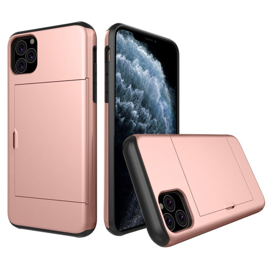 For iPhone 11 Pro Shockproof Rugged Armor Protective Case with Card Slot (Rose Gold) by buy2fix